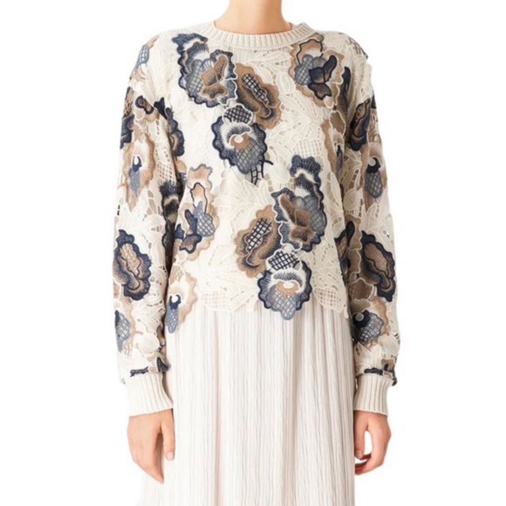 See By Chloe Floral Lace Crewneck‎ Sweater